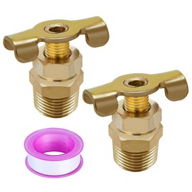 Joywayus 1/2''NPT Male RV Water Heater Replacement Drain Valve Durable Brass Construction Wing Style Drain Cock Valve for Replace RV External Drain Switch (Pack of 2)