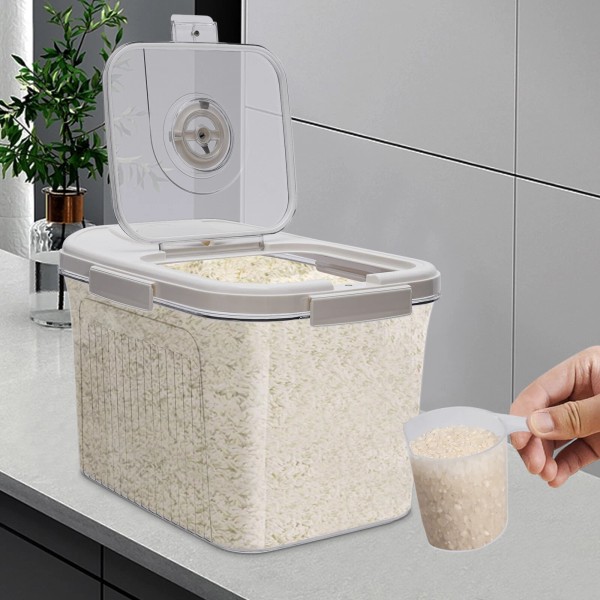 10kg Rice Dispenser Dry Food Storage Container Tabletop Rice Flour