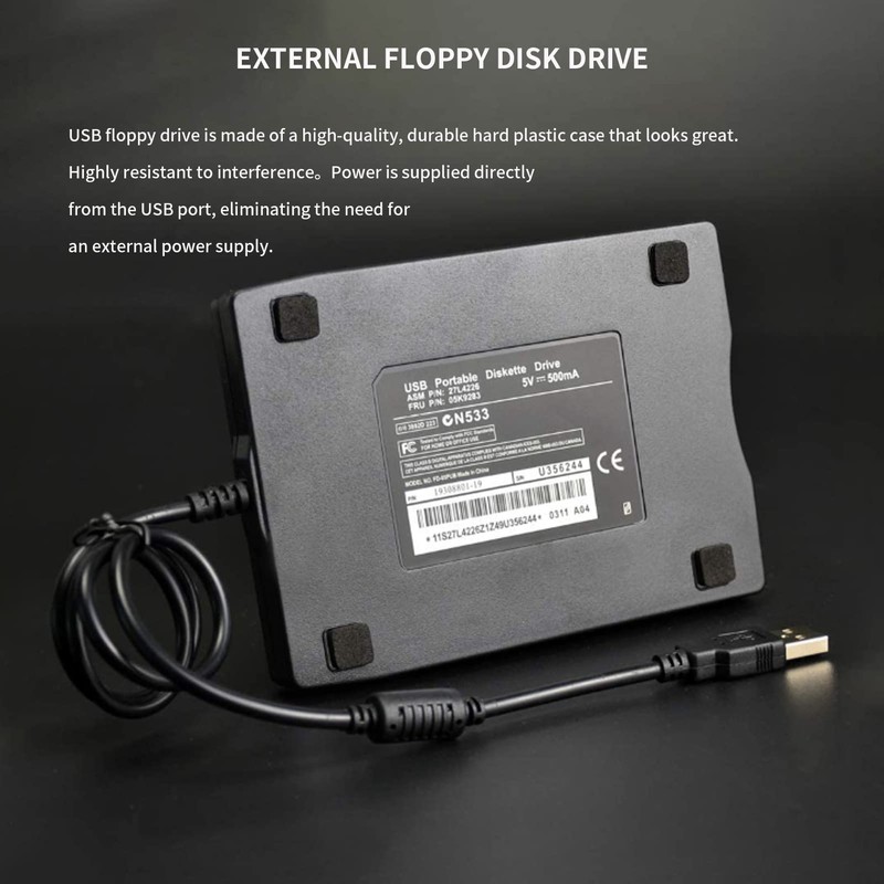 Gugxiom 3.5" USB Floppy Disk Reader, Portable External Floppy Disk