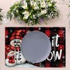 Christmas Snowman Placemats Set of 4 Let It Snow Table