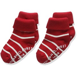 Polarn O. Pyret 2-PACK CLASSIC STRIPE ANTI SLIP SOCKS (4MOS-2YRS) - 9-12 months/Ski Patrol