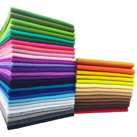 flic-flac 42pcs1.4mm Thick Soft Felt Fabric Sheet Assorted Color Felt Pack DIY Craft Sewing Squares Nonwoven Patchwork (30cm * 30cm)