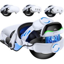 Hot-Swappable Battery Head Strap for Quest 3/Quest 3S/ Quest 2, 6700mAh Magnetic Battery for Extra 2-3H Playtime, Comfort VR Headstrap Reduce Pressure, Enhanced Balance, for Oculus Head Strap