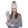 Belle Dame Winter Pompom Beanie Hat and Mittens Set for