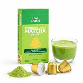 LeafCharm Matcha Capsules for Iced Latte, Original Line, 10 Count