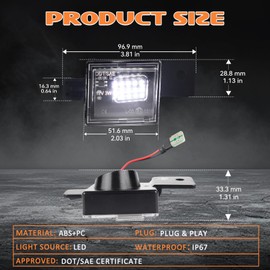 AreLokpri License Plate Light LED Lamp Assembly Compatible with 2014-2022 Chevy Silverado GMC Sierra 1500 2500HD 3500HD 2015-2021 Colorado Canyon, White Tag Lamp 6000K, 2PCS