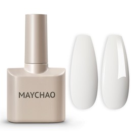 MAYCHAO 15ML Gel Nail Polish 1Pc White Nail Polish Soak Off UV LED Nail Gel Polish Nail Art Starter Manicure Salon DIY at Home, 0.5 OZ