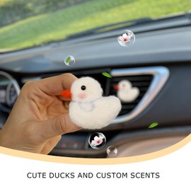 ORIESSE Duck Air Vent Clips Car Air Freshener Vent Clips Cute White Duckling Car Accessories Women Girly Essential Oil Car Diffuser Unique Car Charm