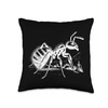Line Art Entomologists Velvet Ant Throw Pillow