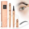 Upgrade Magic Eyebrow Pencil, 3D Waterproof 4 Tip Microblading Eyebrow Pen, Natural Filling Eyebrow Makeup Long-Lasting Fine Stroke Eye Brow Pen for Women (Gray)