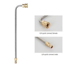 Sooprinse Washer Gutter Cleaner Attachment,Pressure Washer Gutter Rod for Lance/Wand 1/4 Inch Quick Connect,90 Degrees Curved Rod (14 inch)