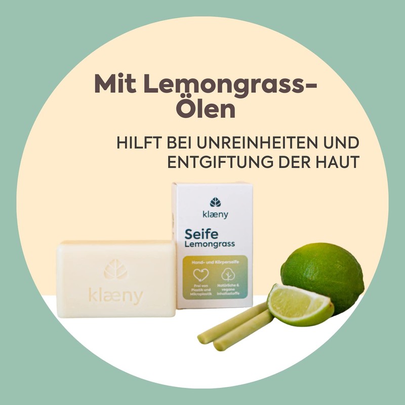 klæny® Solid Hand & Body Soap Lemongrass 100 g I