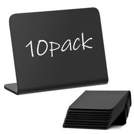 NATUCE 10 Mini Chalkboard Set, Small Chalkboards for Labelling, Place Cards, Plastic, Standing Chalkboard for Price Tags, Bakery, Cafe, Wedding Table, Party Board, Kitchen Decoration, 10 x 7 cm