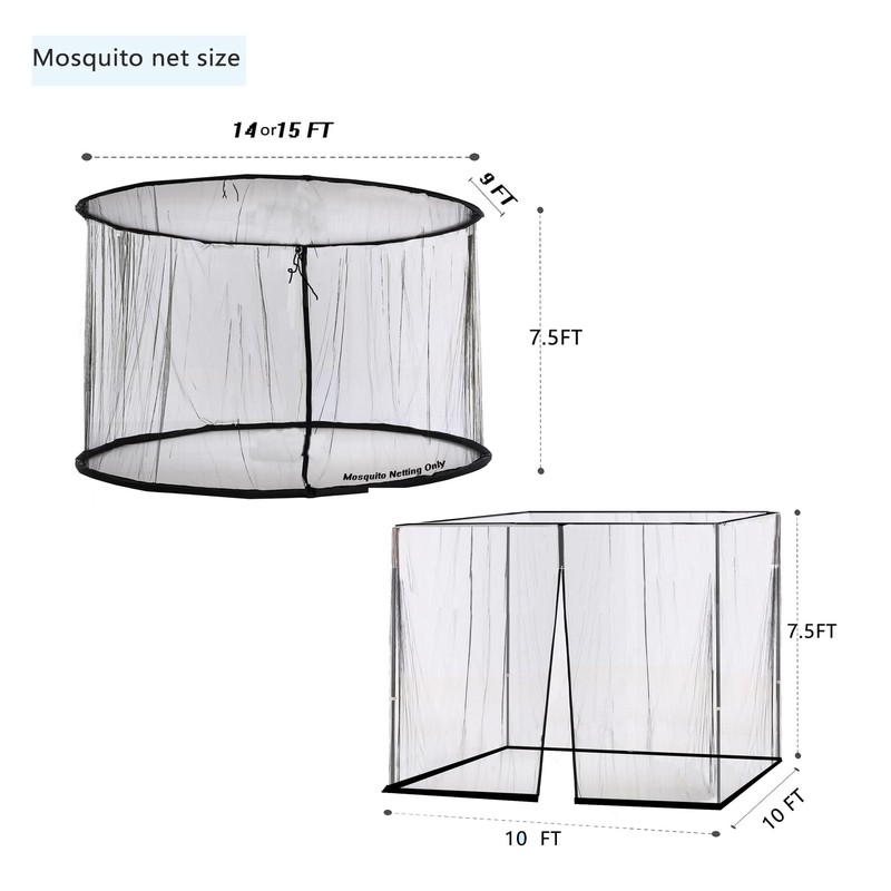 Tiimmgaal 14FT Black Outdoor Umbrella Net, Suitable for Patio Gazebo