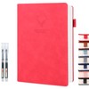 UIRIO Graph Paper Notebook (Red) - A5 Grid Notebook Quad