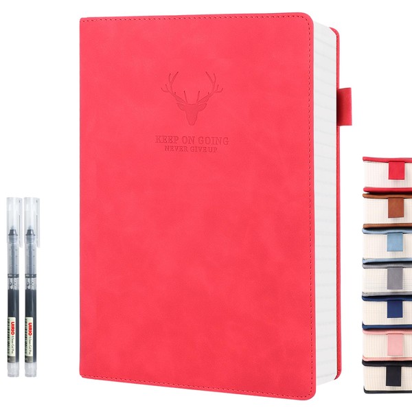 UIRIO Graph Paper Notebook (Red) - A5 Grid Notebook Quad