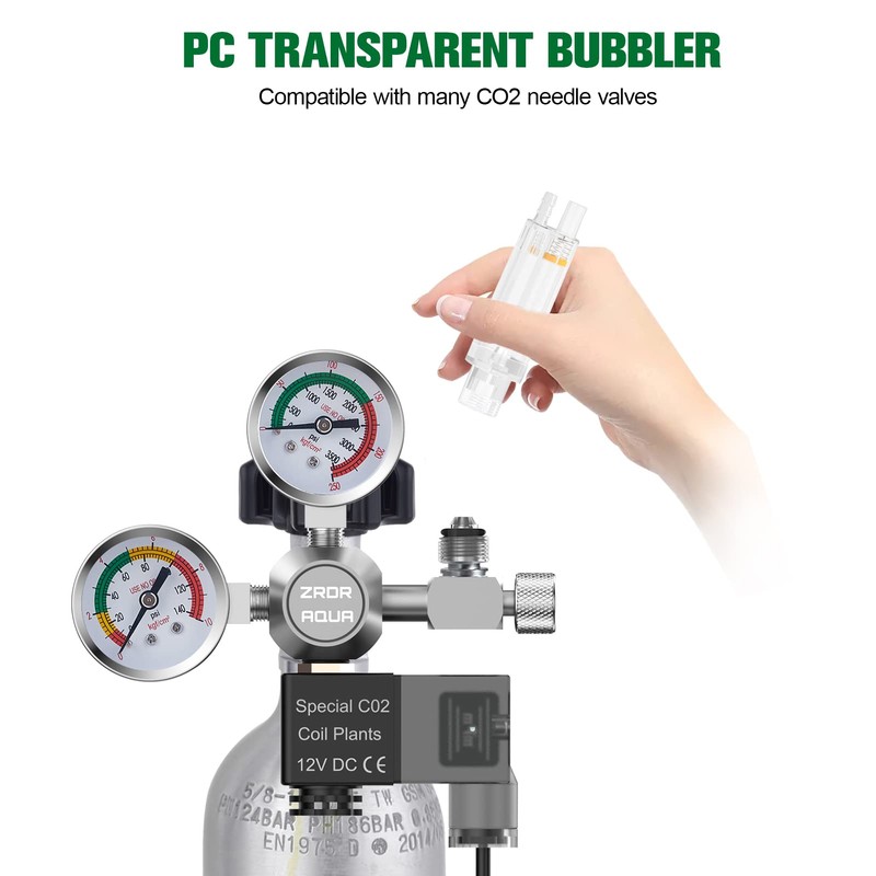 ZRDR Co2 Bubble Counter, with Check Valve, for Threaded Connection