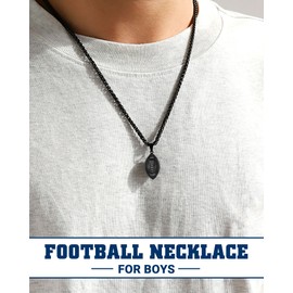 PINKDODO Football Gifts for Boys 8 12 10 14 Football Necklace Christmas Gifts for Teen Boys Teenage Senior Night Gifts