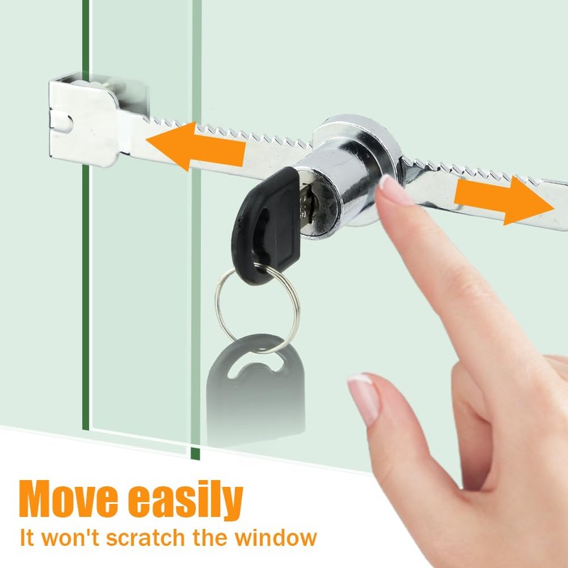 2 Pack Sliding Glass Door Ratchet Lock, Glass Display Case