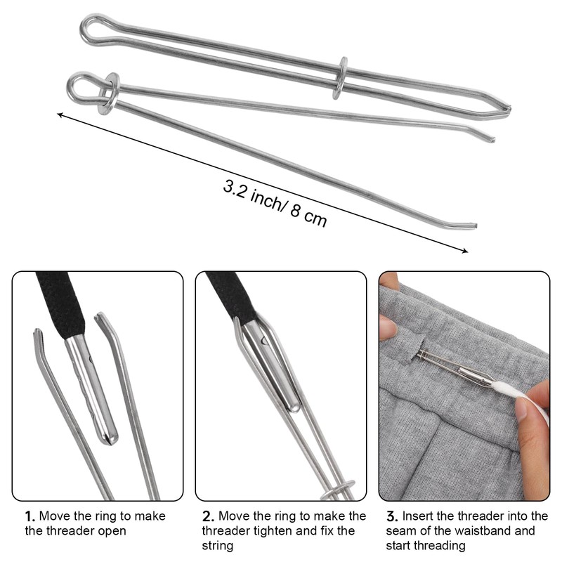 10 PCS Drawstrings Replacement with Easy Threaders, 57 Inch Replacement