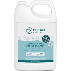 Clean Republic Multi-Purpose Disinfecting Antibacterial Pour, For Disinfecting and Deodorizing, Bleach Free and Fragrance Free, 1 gallon, Pack of 4