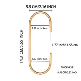 AUXBC Aluminium Alloy C-Shape Hooks, 6 PCS, Heavy Duty Multifunctional Hooks, Gold Closet Accessories for Hanging Clothes, Towels, Shoe Bag, Scarf, Hat