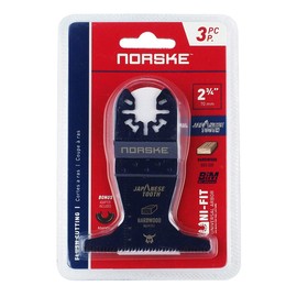 Norske Tools NOTP274 2-3/4 inch Japanese Tooth Bi-Metal Oscillating Multi Tool Accessory Blades (3pc Pack) Universal Fit for Cutting Wood and Hard Wood
