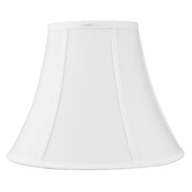 7x14x11 White Bell Shantung Lampshade with Brass Spider Fitter - Perfect for Table Lamps and Some Desk Lamps -Medium, White