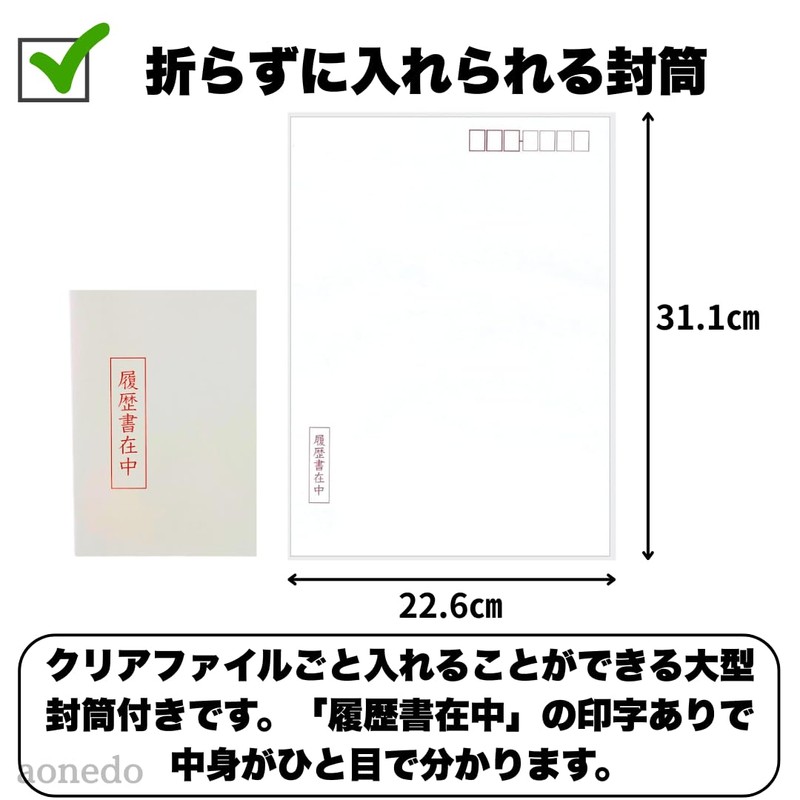 Resume A4 with Large Envelope for No-Fold Insertion, General Use