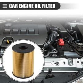 Motoforti Engine Oil Filter, for Hyundai Sonata Sedan 4Door 5P 2020-2023, Plastic, with Gasket, Yellow, 3 Set