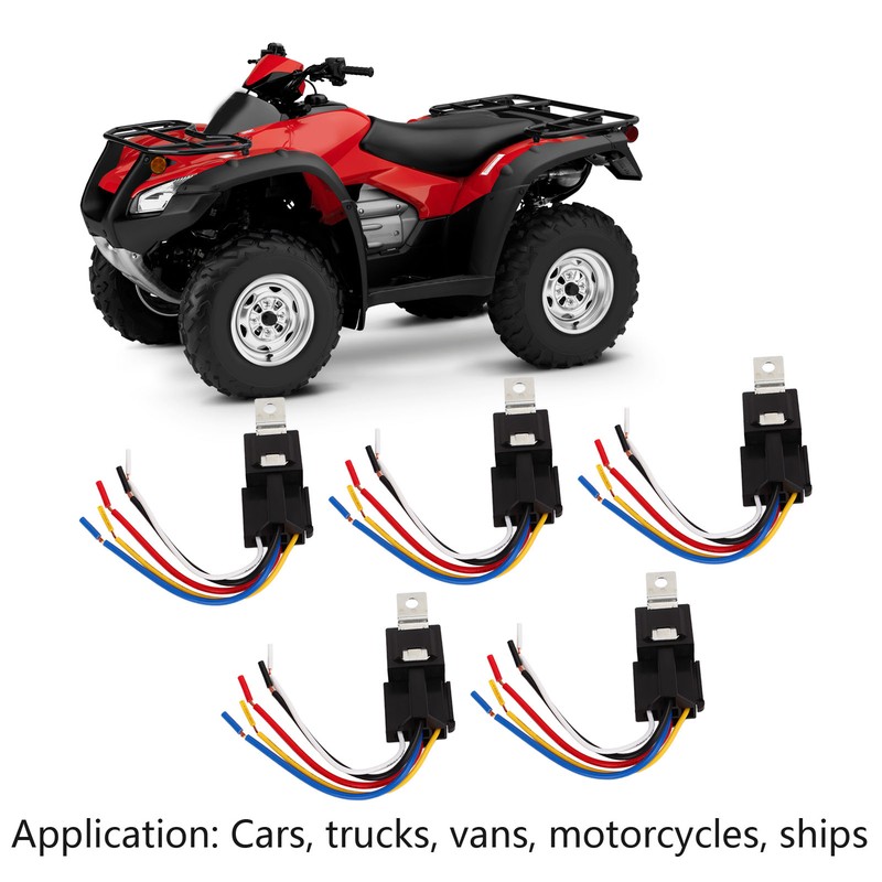5PCS 12V 40A Automotive Relay with Wire Harness 5 Pin