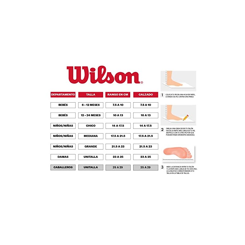 Wilson 20 Piezas Tin para Dama, color Negro/Fiusha, S/Felpa, Talla