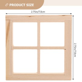 Healifty Dollhouse Window Wooden Mini Wooden Window Unpainted DIY Miniature Furniture Model Toy 1:12 Dollhouse Bedroom Living Room Accessories Micro Landscape Decoration