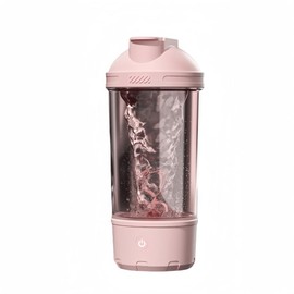 Electric Protein Shaker Bottle Automatic Stirring Mug Tritan Materia Cup Sports Health Cup Waterproof Rechargeable Cup (Pink)