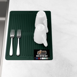 GORILLA GRIP 100% silicona última intervensión de BPA para mostrador de cocina, secado rápido, diseño acanalado, fácil de limpiar, impermeable, resistente al calor, se adapta debajo del estante, 13 x