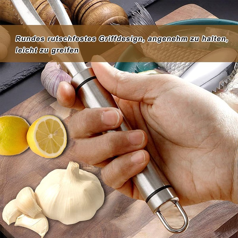 sinzau Fish Scaler, 304 Stainless Steel Professional Fish Scraper, Kitchen
