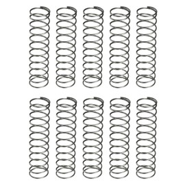 sourcing map 10Pcs Compression Spring, 12mm OD, 0.8mm Wire Size, 50mm Free Length, Spring Steel Construction Extended Mechanical Compression Springs for Shop and Home Repairs, Silver Tone