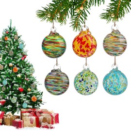 6 Pcs Hand Blown Glass Ornaments Blown Glass Christmas Ornaments Christmas Ball Ornaments Gazing Ball Friendship Ball Witch Balls Glass