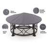 Covermates Round Firepit Top Cover – Water-Resistant Polyester, Adjustable Buckle