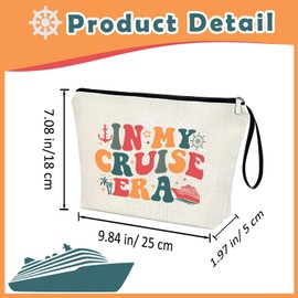 APAKUTA Cruise Gift Makeup Bag Lines Cruise Accessories Vacation Travel Organizer Zipper Pouch Fun Travel Cosmetic Bag for Cruise Trip Ship Cruise Lover Gifts for Girls Women