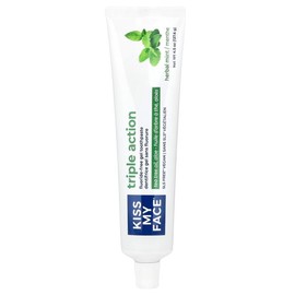 Kiss My Face Triple Action Fluoride-Free Gel Toothpaste, Herbal Mint, 4.5 oz (127.6 g)