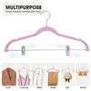 Ulimart 24-Pack Purple Velvet Hangers,Pants Hangers with Clips Adjustable,Felt Hangers,Heavy-Duty,Non-Slip,Space