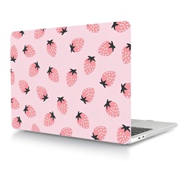 Laptop Hard Shell Case Compatible with MacBook Air 13 inch 2017 2016 2015 2014 2013 2012 2011 2010 Release Model A1369/A1466, Color Printing Plastic Hard Shell Case Cover, Strawberry