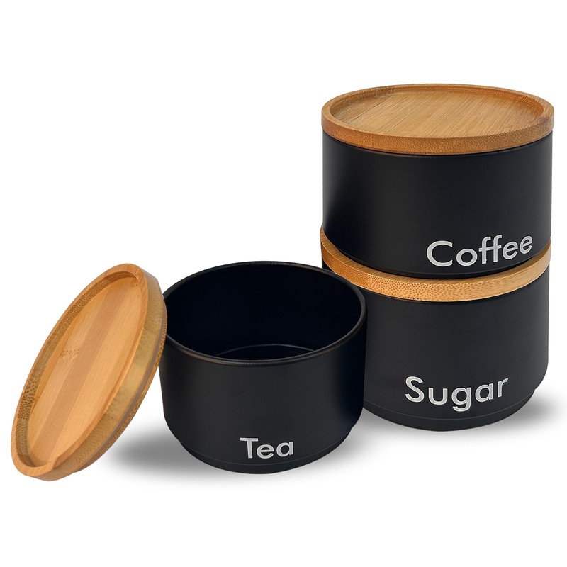 MantraRaj 3PCS Tea Coffee Sugar Canister Set Kitchen Canister Set