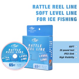 SF Rattle Reel Line for Ice Fishing Rattle Reels Tip-Up 65FT 35LB Sink Fluo Yellow