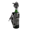 Handmade Golfer with Golf Clubs Metal Wine Bottle Holder