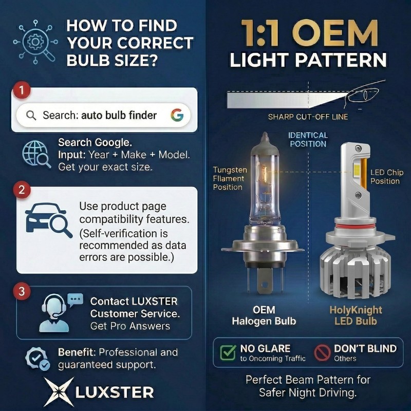 LUXSTER HolyKnight 9005 HB3 50000lm 55W LED Light Bulbs, 9145