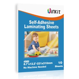 Uinkit 4Mil 10 Sheets Self-Adhesive Laminating Sheets, 8.7 x 12.2 Inches Clear Self Sealing Laminating Sheets Suitable for 8.5x11 inches Letter Size, No Machine Needed