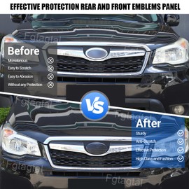 Rear and Front Emblems Trim Cover Fit for Subaru Forester 2013-2018, ABS Front Rear Logo Trim Cover, Front Hood Rear Trunk Emblem Decorative Accessories, 2PCS, with American Flag Pattern