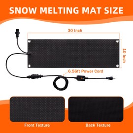 SECIVLOT Snow Melting Mats Outdoor,10 x 30 No-Slip Electric Heated Snow & Ice Melting Mat Winter Heated Walkway Pad for Stair,Steps (1PCS)